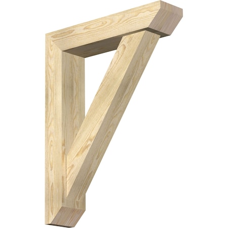 Traditional Slat Rough Sawn Bracket W/ Offset Brace, Douglas Fir, 6W X 26D X 34H